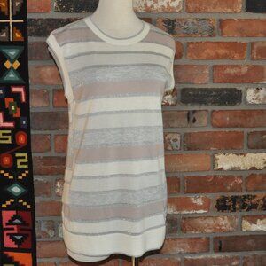 Ted Baker London Julonia Pastel & Silver Stripe Sleeveless Sweater Vest 2
